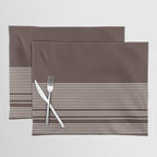 Ink Stripes Organic Minimalist Pattern Brown and Cream Placemat Gallery Image 1