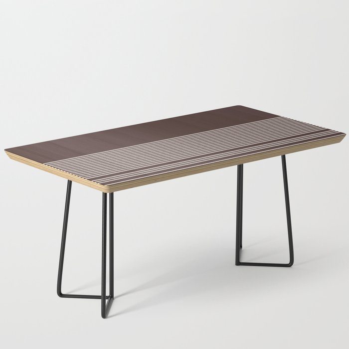 Ink Stripes Organic Minimalist Pattern Brown and Cream Coffee Table Gallery Image 1
