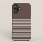 Ink Stripes Organic Minimalist Pattern Brown and Cream iPhone Case Gallery Image 1