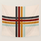 Colored Retro Cross Stripes Wall Tapestry Gallery Image 4