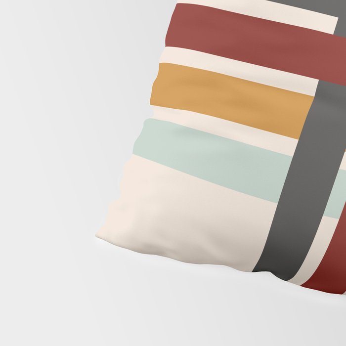 Colored Retro Cross Stripes Pillow Sham Gallery Image 4