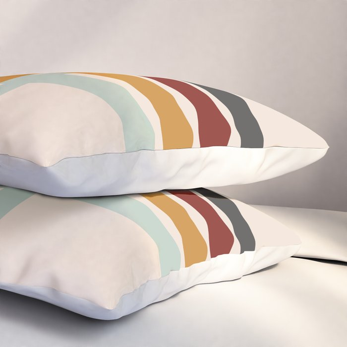 Colored Retro Cross Stripes Pillow Sham Gallery Image 3