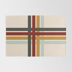 Colored Retro Cross Stripes Rug Gallery Image 2