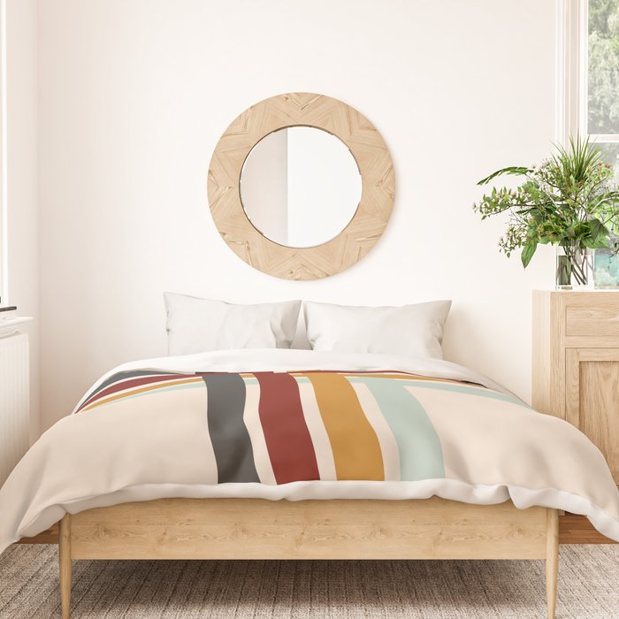 Colored Retro Cross Stripes Duvet Cover Gallery Image 3