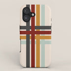 Colored Retro Cross Stripes iPhone Case Gallery Image 1