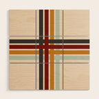 Colored Retro Cross Stripes Wood Wall Art Gallery Image 1