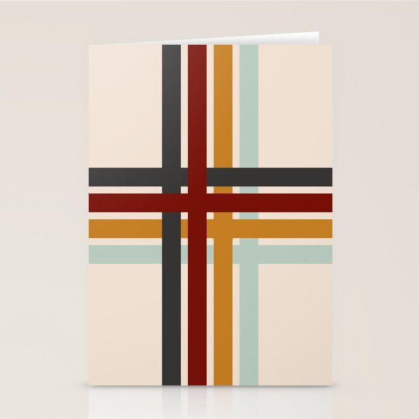 Colored Retro Cross Stripes Stationery Card Gallery Image 2
