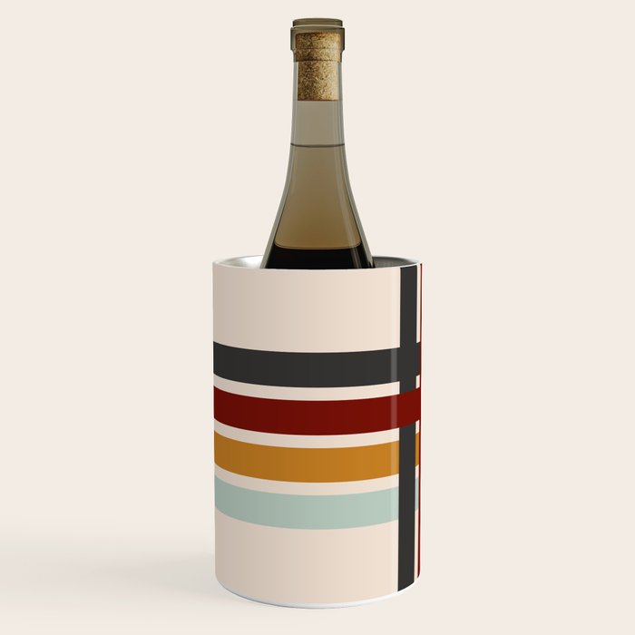 Colored Retro Cross Stripes Wine Chiller Gallery Image 2