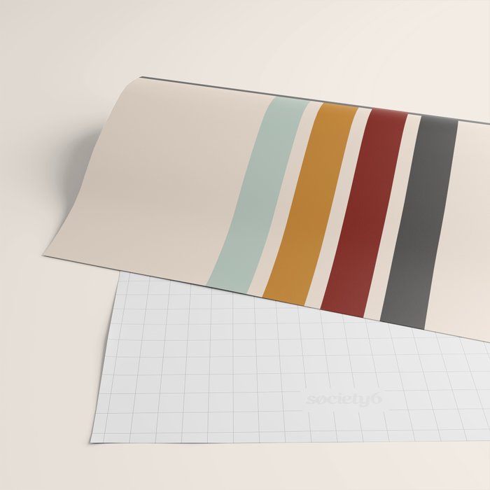 Colored Retro Cross Stripes Wrapping Paper Gallery Image 2