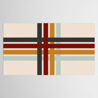 Colored Retro Cross Stripes Tablecloth Gallery Image 2