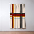 Colored Retro Cross Stripes Window Curtain Gallery Image 3
