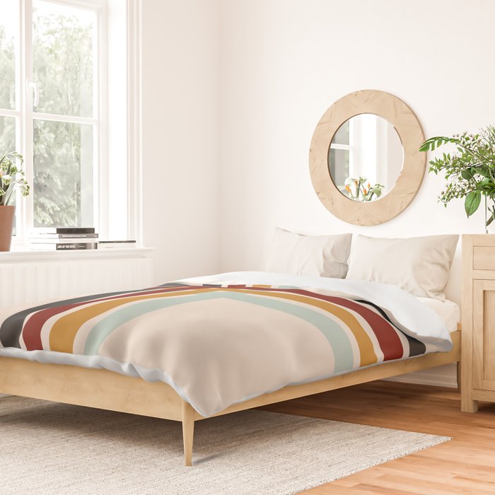 Colored Retro Cross Stripes Duvet Cover Gallery Image 2