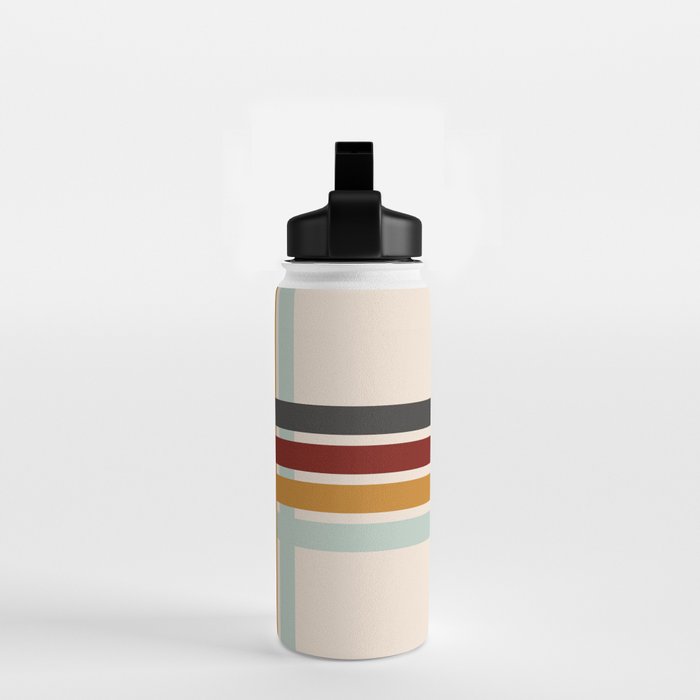 Colored Retro Cross Stripes Water Bottle Gallery Image 2