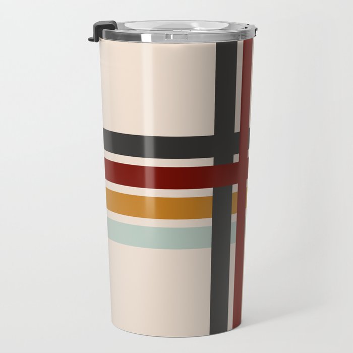 Colored Retro Cross Stripes Travel Mug Gallery Image 3