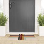 Colored Retro Cross Stripes Welcome Mat Gallery Image 3