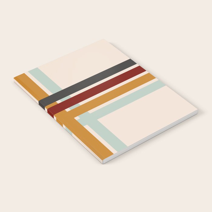Colored Retro Cross Stripes Notebook Gallery Image 2