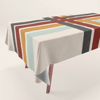 Colored Retro Cross Stripes Tablecloth Gallery Image 1
