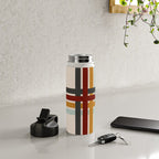 Colored Retro Cross Stripes Water Bottle Gallery Image 5