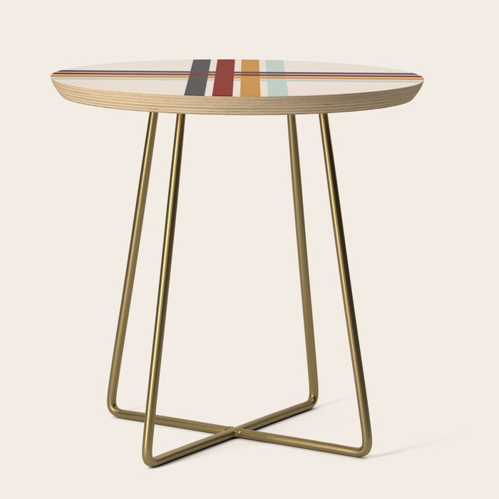 Colored Retro Cross Stripes Side Table Gallery Image 1