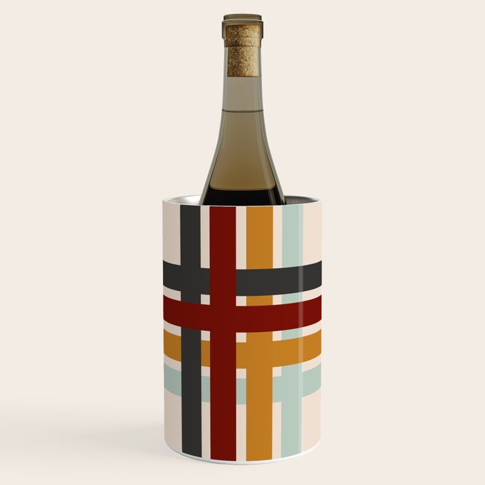 Colored Retro Cross Stripes Wine Chiller Gallery Image 1