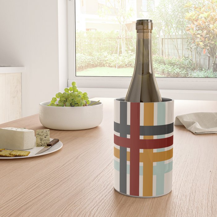 Colored Retro Cross Stripes Wine Chiller Gallery Image 4