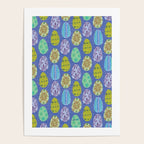 Colorful Folk Art Easter Eggs in Lavender & Green Poster Gallery Image 4