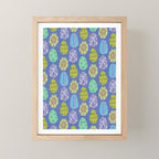 Colorful Folk Art Easter Eggs in Lavender & Green Mini Art Print Gallery Image 1