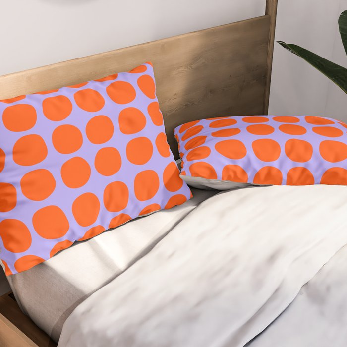 Circles in Purple and Orange Pillow Sham Gallery Image 2