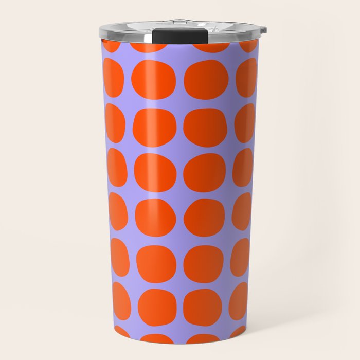 Circles in Purple and Orange Travel Mug Gallery Image 1