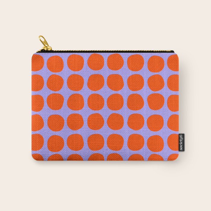 Circles in Purple and Orange Carry All Pouch Gallery Image 1