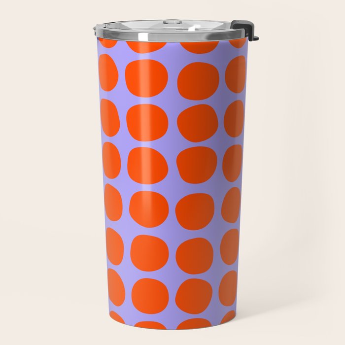 Circles in Purple and Orange Travel Mug Gallery Image 2