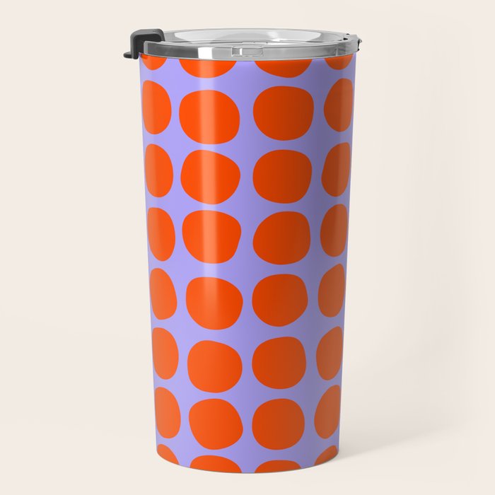 Circles in Purple and Orange Travel Mug Gallery Image 3