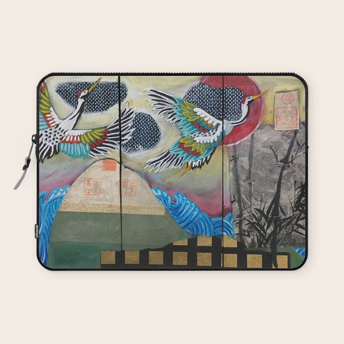 Crane triptych Laptop Sleeve Gallery Image 1