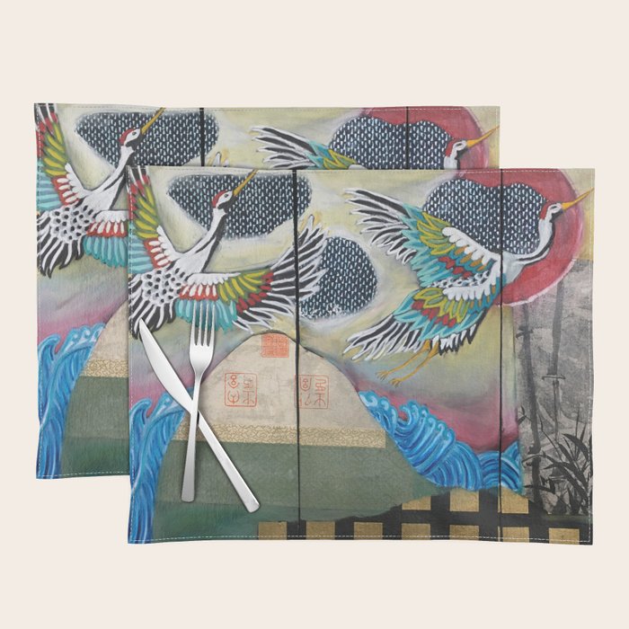 Crane triptych Placemat Gallery Image 1
