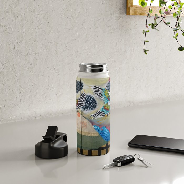 Crane triptych Water Bottle Gallery Image 4