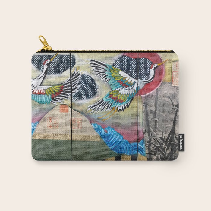 Crane triptych Carry All Pouch Gallery Image 1