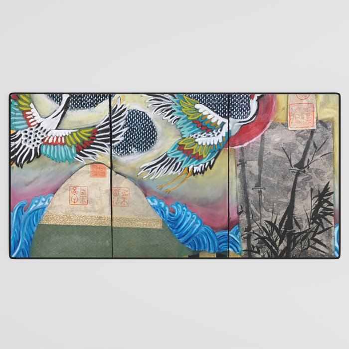 Crane triptych Desk Mat Gallery Image 3