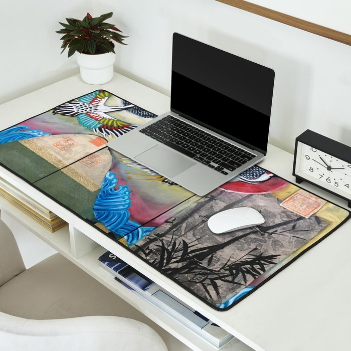 Crane triptych Desk Mat Gallery Image 2