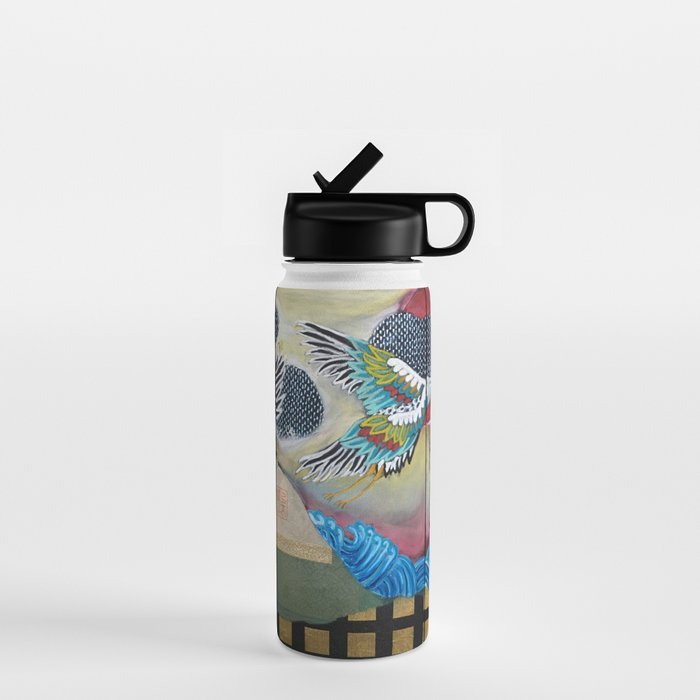 Crane triptych Water Bottle Gallery Image 1
