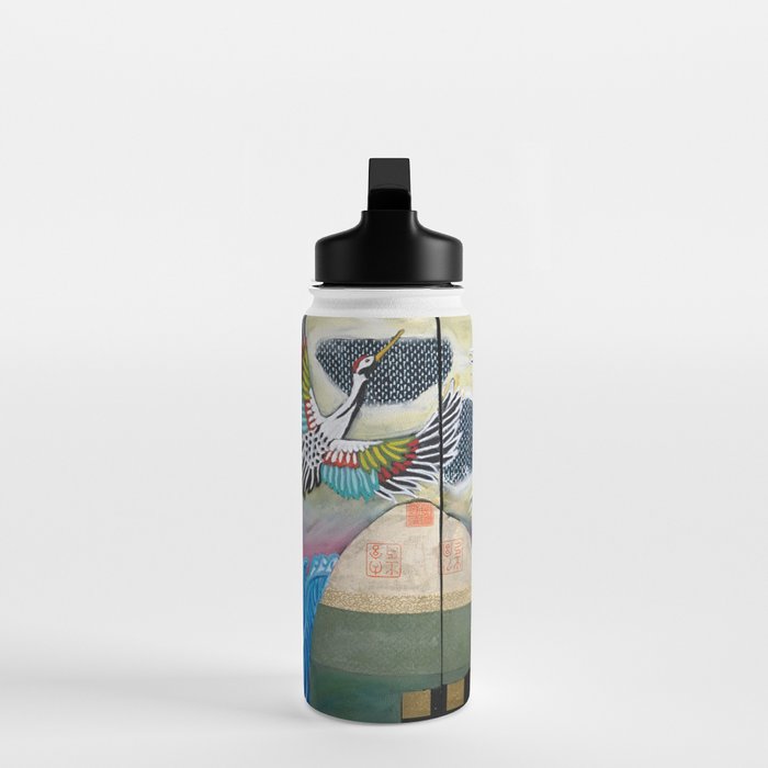 Crane triptych Water Bottle Gallery Image 3