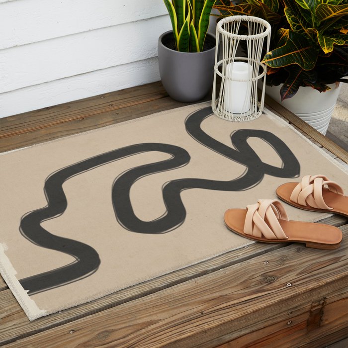 Abstract line art 43 Outdoor Rug Gallery Image 2
