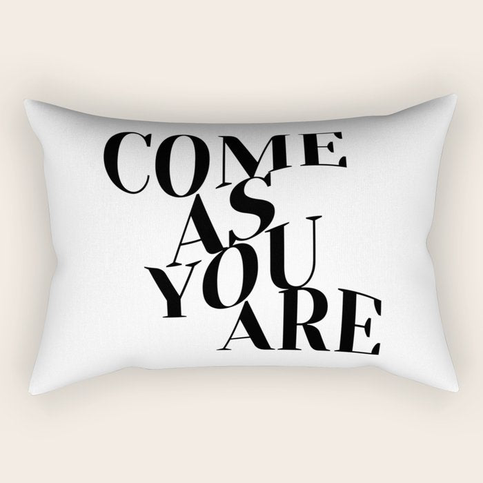 Come As You Are (Wavy - B&W) Rectangular Pillow Gallery Image 2