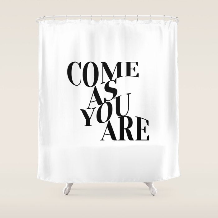 Come As You Are (Wavy - B&W) Shower Curtain Gallery Image 1
