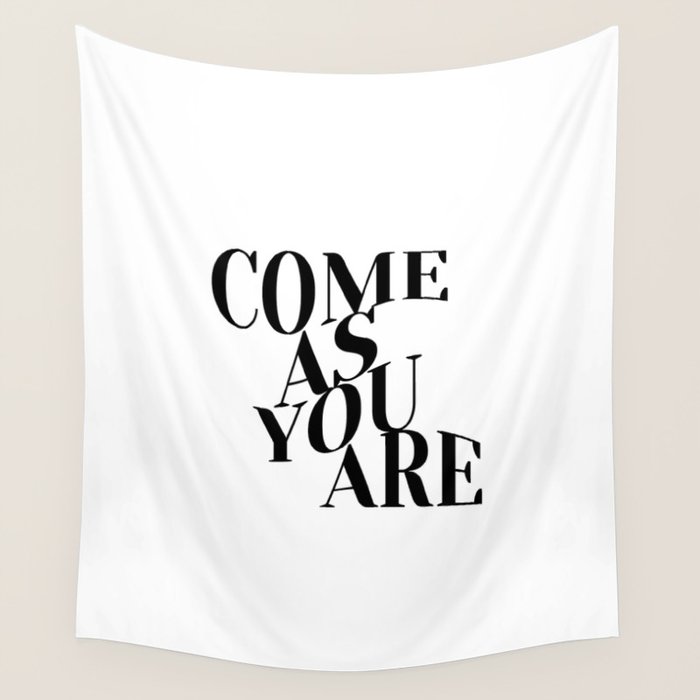 Come As You Are (Wavy - B&W) Wall Tapestry Gallery Image 1