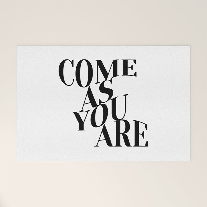 Come As You Are (Wavy - B&W) Welcome Mat Gallery Image 1
