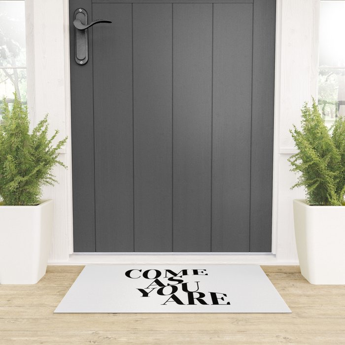 Come As You Are (Wavy - B&W) Welcome Mat Gallery Image 3