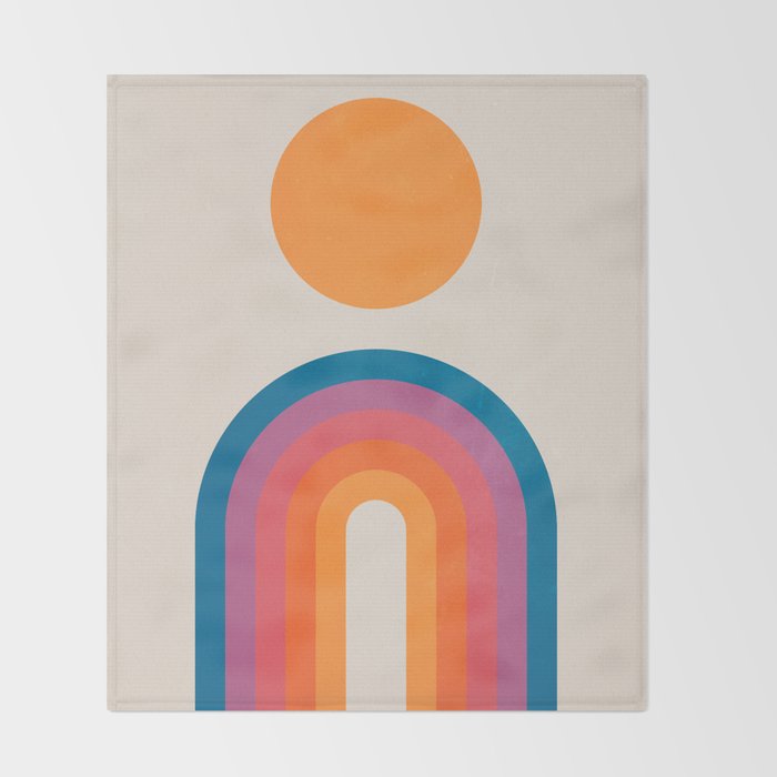 Vintage California Sun: Arches Throw Blanket Gallery Image 2