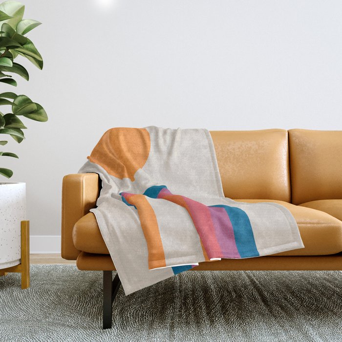 Vintage California Sun: Arches Throw Blanket Gallery Image 1