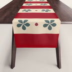 Red Stripes And Flowers Table Runner Gallery Image 1
