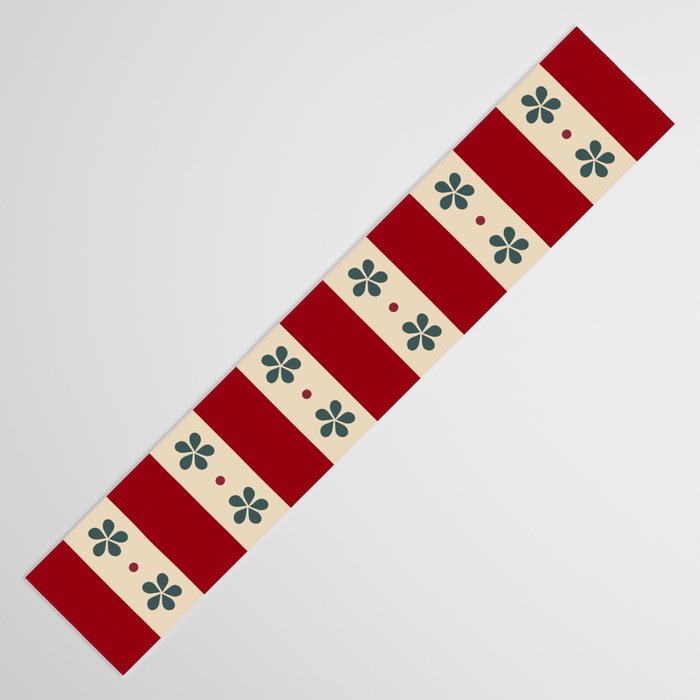 Red Stripes And Flowers Table Runner Gallery Image 3